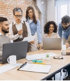 Coworkers sharing a meaningful moment together