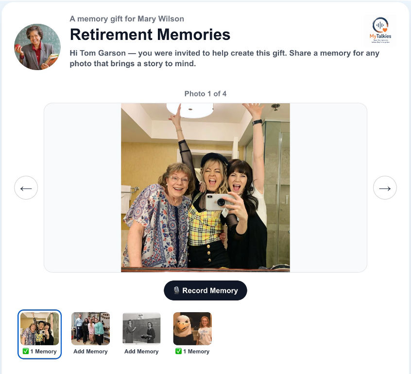 Contributor recording memories